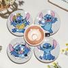8 buc/seturi Seria Stitch Coșuri de pahar Pictură cu Diamante DIY Coșuri de pahar Artă cu Diamante 5D Coșuri de pahar Rotunde Acrilice