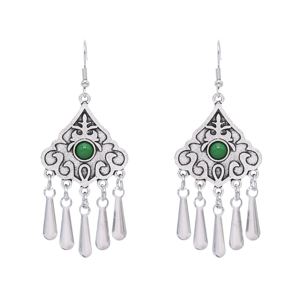 Retro Earrings Women's Ethnic Style Fringed Earrings Xinjiang Ancient Style Earrings Festival Scenic Accessories