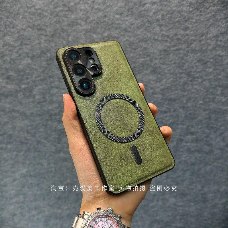 Magnetic Case For Samsung Galaxy S26 Ultra Case PU Silicone leather Hard Phone Back Cover Protection Shell Shockroof Bumper