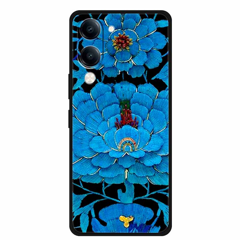 For Vivo Y29S Y29T Y19s GT 3D Cover Soft TPU Silicone Phone Case Funda Y 29S 29T 19s GT 5G Embossed Flower Blossoms Relief Para