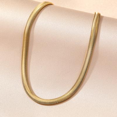 2023 New Unisex Elegant Charm Clavicle Chain Party Sweater Chain Fashionable New Women Snake Bone Chain Fashionable Luxury Gold Thick Chain