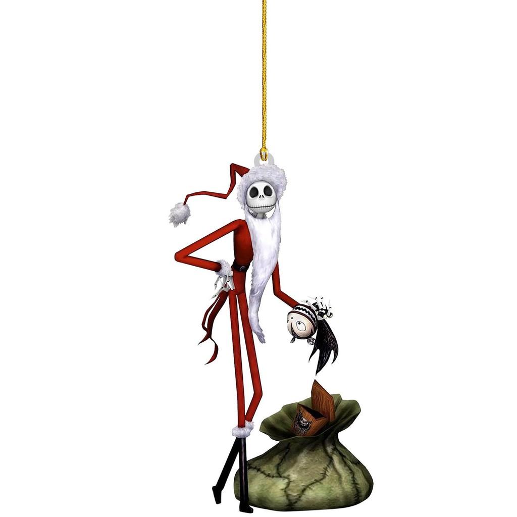Tim Burton Nightmare Before Christmas Acrylic Hanging Ornament Jack Skellington Doctor And Mayor Figurine Car Decoration