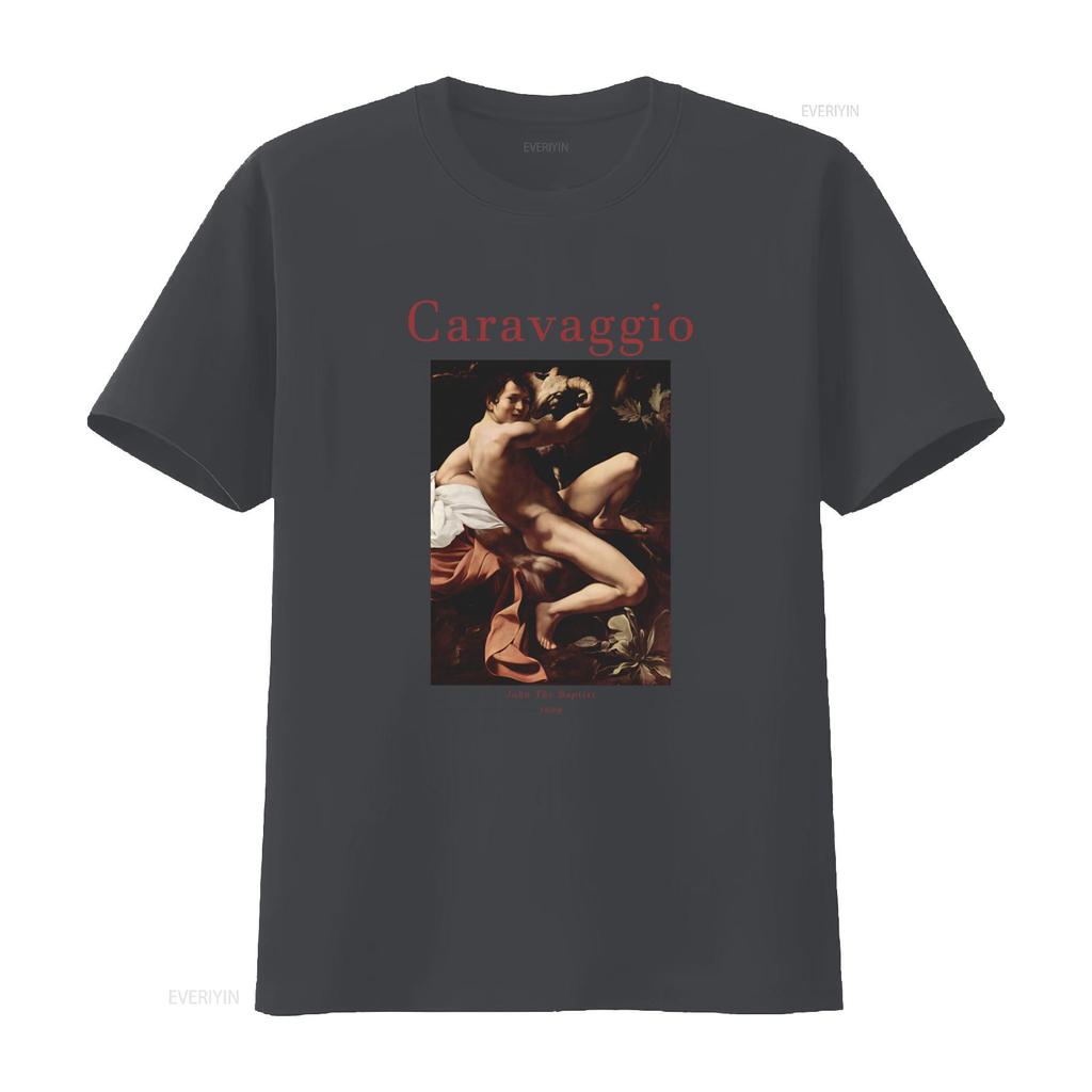 John The Baptist Caravaggio T Shirt Premium Quality Baroque Art Print Vintage Washed Versatile Comfortable Unisex