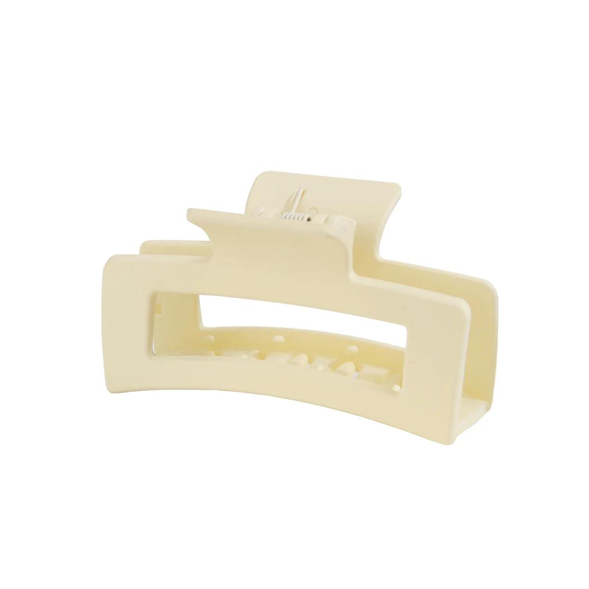 Elegant Simple Square Plastic Resin Hair Claws Solid Color Matte Acrylic Hair Accessories for Women