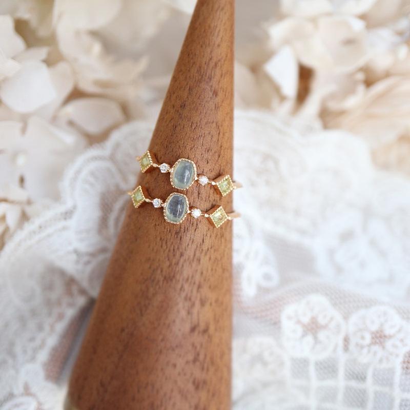 Aquamarine Geometric Fashionforward Ring With Adjustable Fit For Womens Style