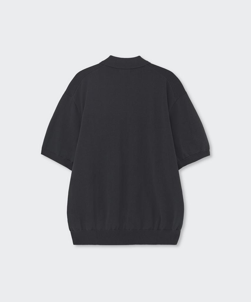 MUSINSA STANDARD Washable Supima Cotton Knitted Polo Shirt [Dark Grey]