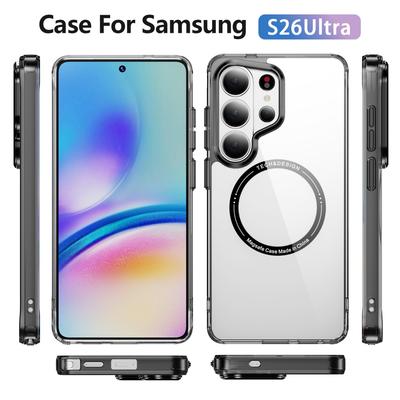 HD Průhledné Anti-žloutnoucí Slitinové Sklo Nárazuvzdorné Pouzdro Pro Samsung Galaxy S26 Ultra S25 S24 S23 Plus Pro Magsafe Nabíjení Kryt Telefonu