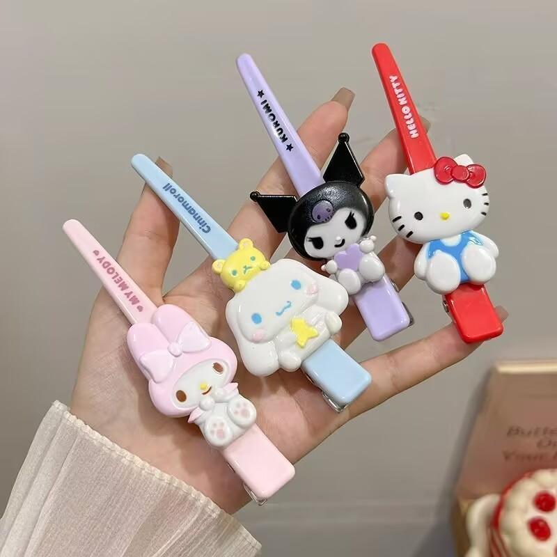 Cute Cartoon KT Cat Hair Clip Sweet Girl's Heart Bangs Clip Big Duckbill Clip Headband Accessory Side Clip Hair Accessory