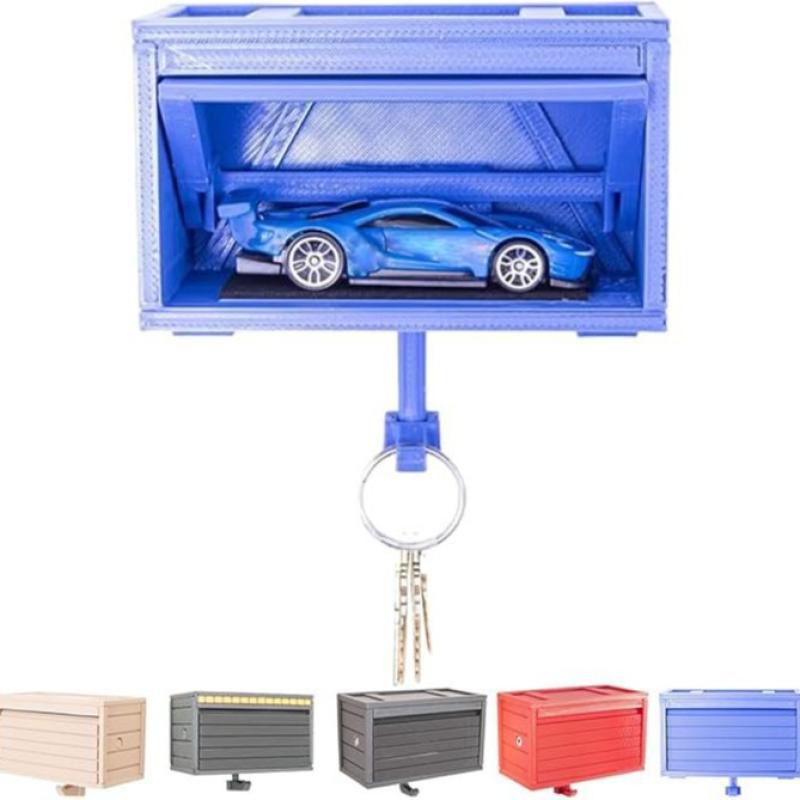 Car Garage Key Holder With Opening Door Fun Garage Keychain Wall Hanging Car Key Holder Easy Installation Wall Decoration