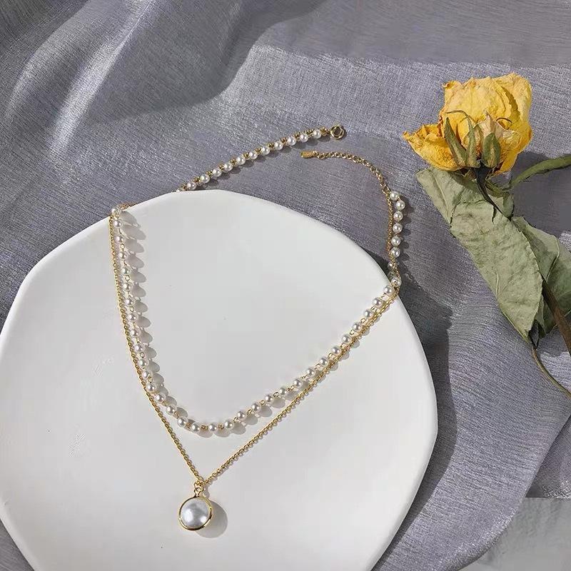 Retro Double-Layer Pearl Choker Necklace - Minimalist Luxury, Trendy Women's Clavicle Chain Jewelry