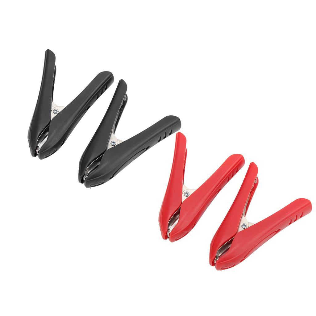 4 Stück Elektrischer Clip Isolierende Eigenschaft Stahl ABS Material Starke Klemmung Rot Schwarz Schnallentyp Leistungsklemme 100A