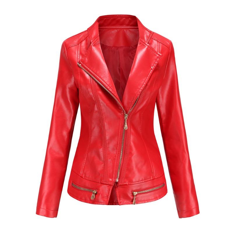 Women's Spring and Autumn Fashion Leather Clothing Thin Spring and Autumn Small Jacket Women's Jacket - Casual Clothing Spice Girls