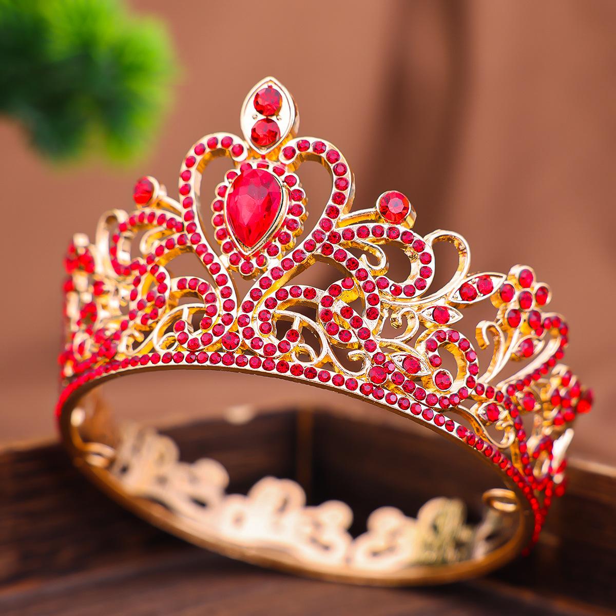Volledig Ronde Kristal Strass Bruiloft Tiara's Bruids Haaraccessoires Kinderkroon voor Taarttopper Festival Feest Schoolbal Cadeau red