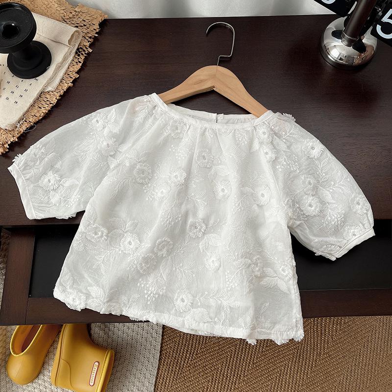 Girls Summer Short Sleeve Top and Denim Pants Set Comfortable Outfit for Toddlers 80