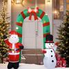 8FT Inflatable Christmas Arch & LED Light Giant Santa Claus and Snowman Arch for Square Shopping Mall Lawn Garden Holiday Party