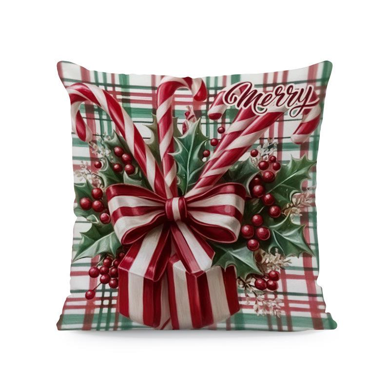 Hot Sale Blue Snowman & Santa Christmas Pillowcase - Festive Sofa Cushion Cover
