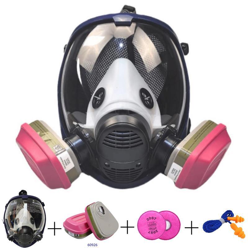 Maschera antigas respiratore integrale, Maschera a gas, adatta per fumo chimica, pittura, tattica - filtro a carboni attivi attivabile cintura di sopravvivenza