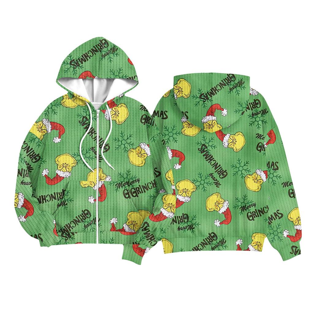 Children Girls And Boys Fashion Jacket Casual Printed Long-sleeved Hooded Cardigan Sweatshirts