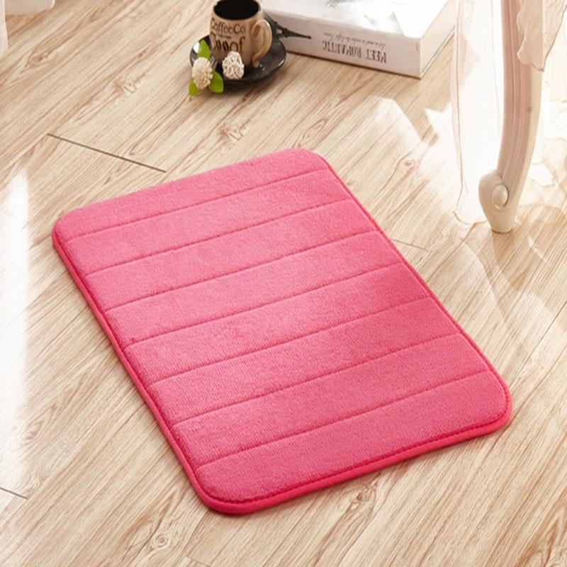 Tapis de bain en mousse à mémoire de forme luxueusement doux avec velours corail et fond antidérapant