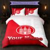 FC St. Pauli Individueller Name Text Bettwäscheset 1 Bettbezug+2 Kissenbezüge Fußball Logo Personalisierte Geschenk für besonderen Anlass Schlafzimmer Dekoration