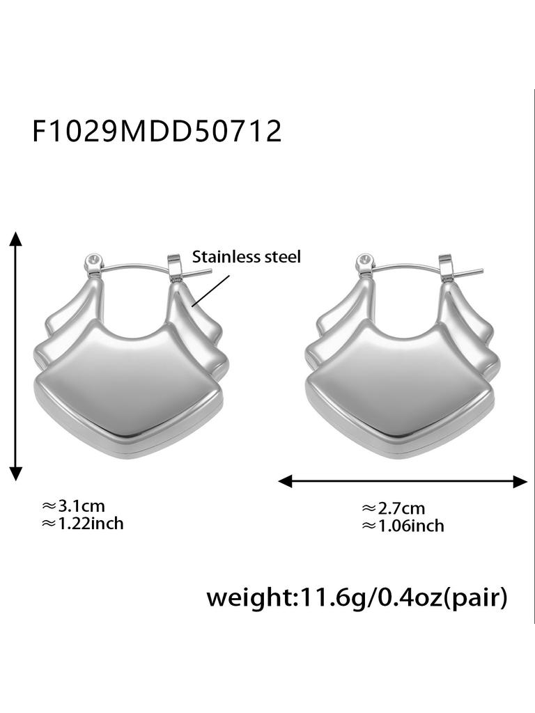 Vintage Grube Kolczyki Koła Ze Stali Nierdzewnej Pokrywane 18k Złotem Wodoodporne Nieścieralne Unikalna Geometria Kolczyk Dla Kobiet
