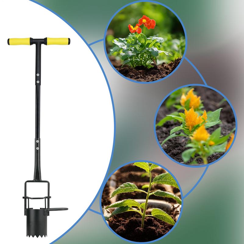 Bulb Planter Tool bulb planting transplanting seedling spade Long Handle Garden Transplanter Portable Precision Soil Digger