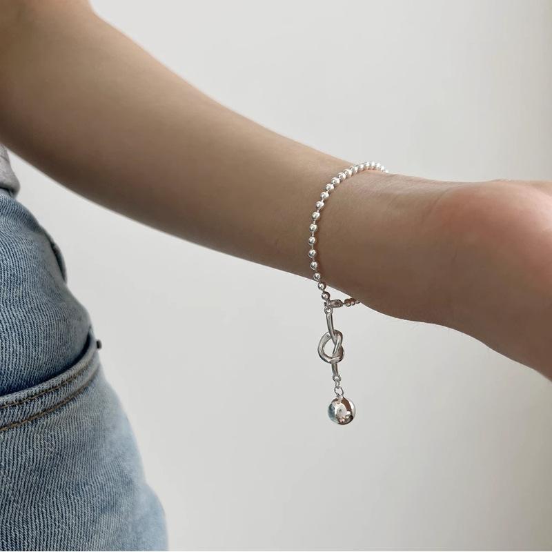 VENTFILLE 925 Sterling Silver Circular Bead Bracelet For Women Knot Minimalism Versatile Trend Jewelry Gift Dropshipping