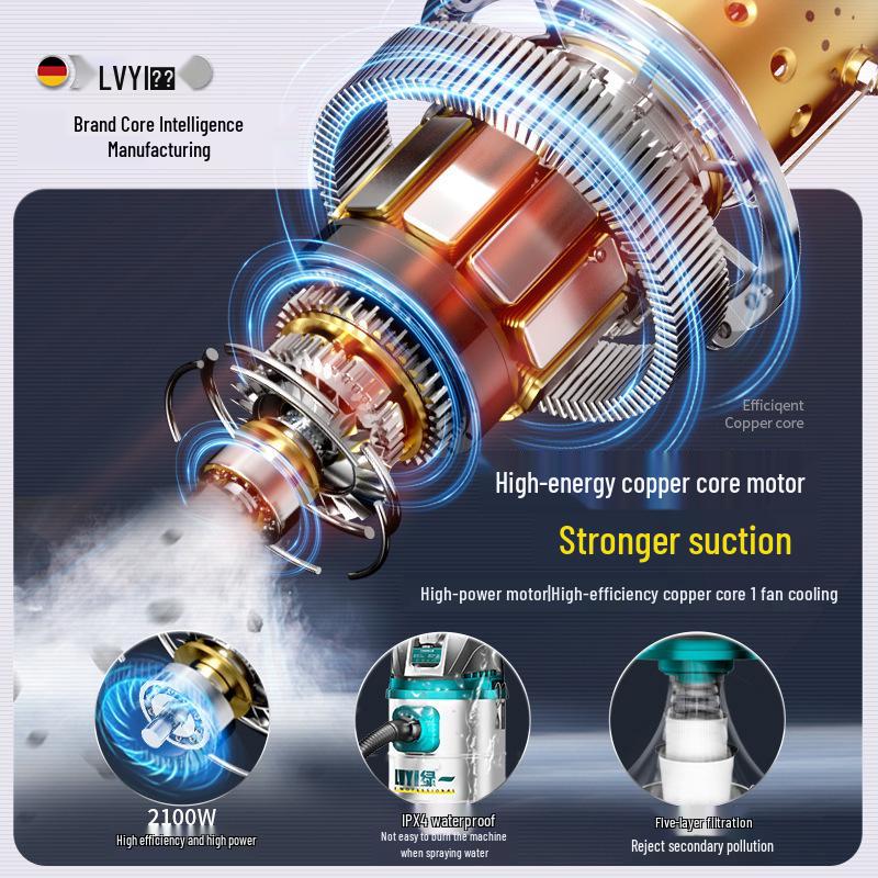 High-Power Industrial Vacuum Cleaner for Household, Car, and Commercial Use