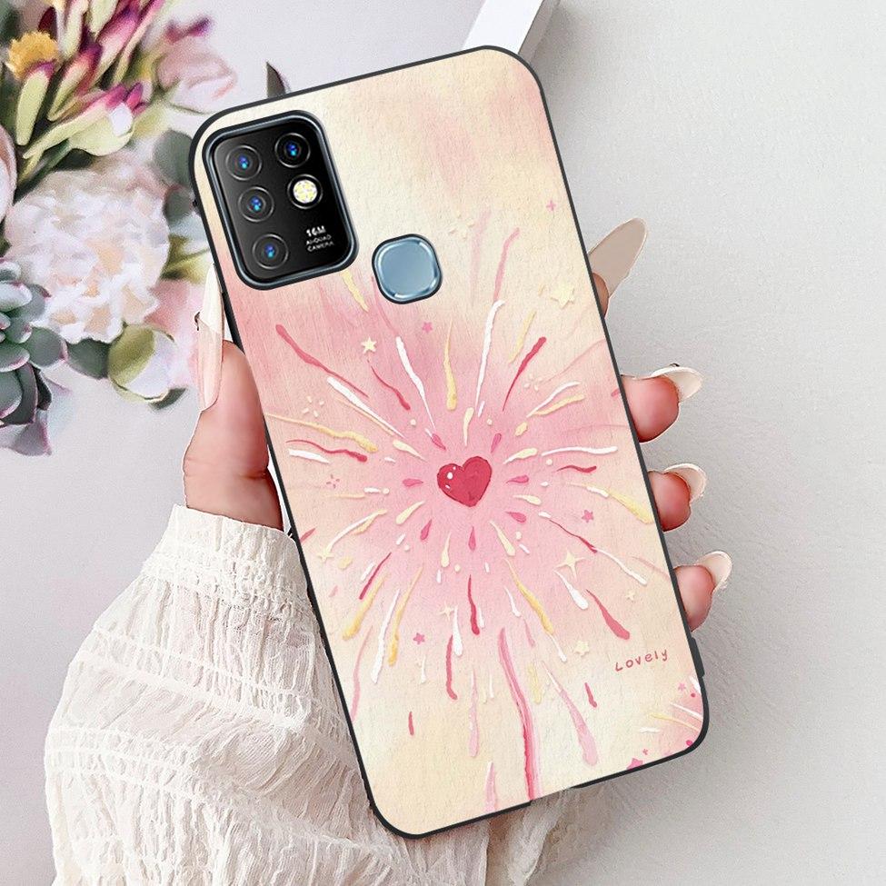 For Infinix Hot 10 Case Silicone Cute Cat Fashion Flowers Luxury Painted Back Cover For Inifnix Hot 10 Phone Case X682B X682C