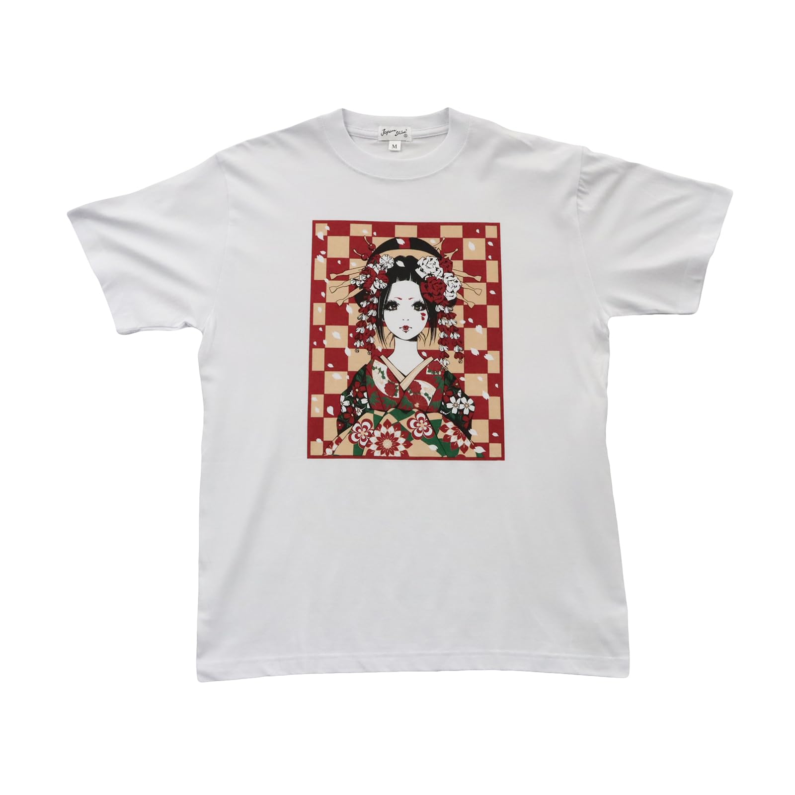Japanese Souvenir 10 years old White Shin-ei [T-shirt - Oiran] (130cm)