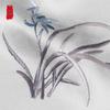 Zhi Jin Lou Handbesticktes Seiden-Quadratuch mit Orchideen
