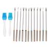 12pcs 24cm Fondue Forks Stainless Steel Handheld Fondue Sticks with Heat Resistant Handle Kitchen Tools