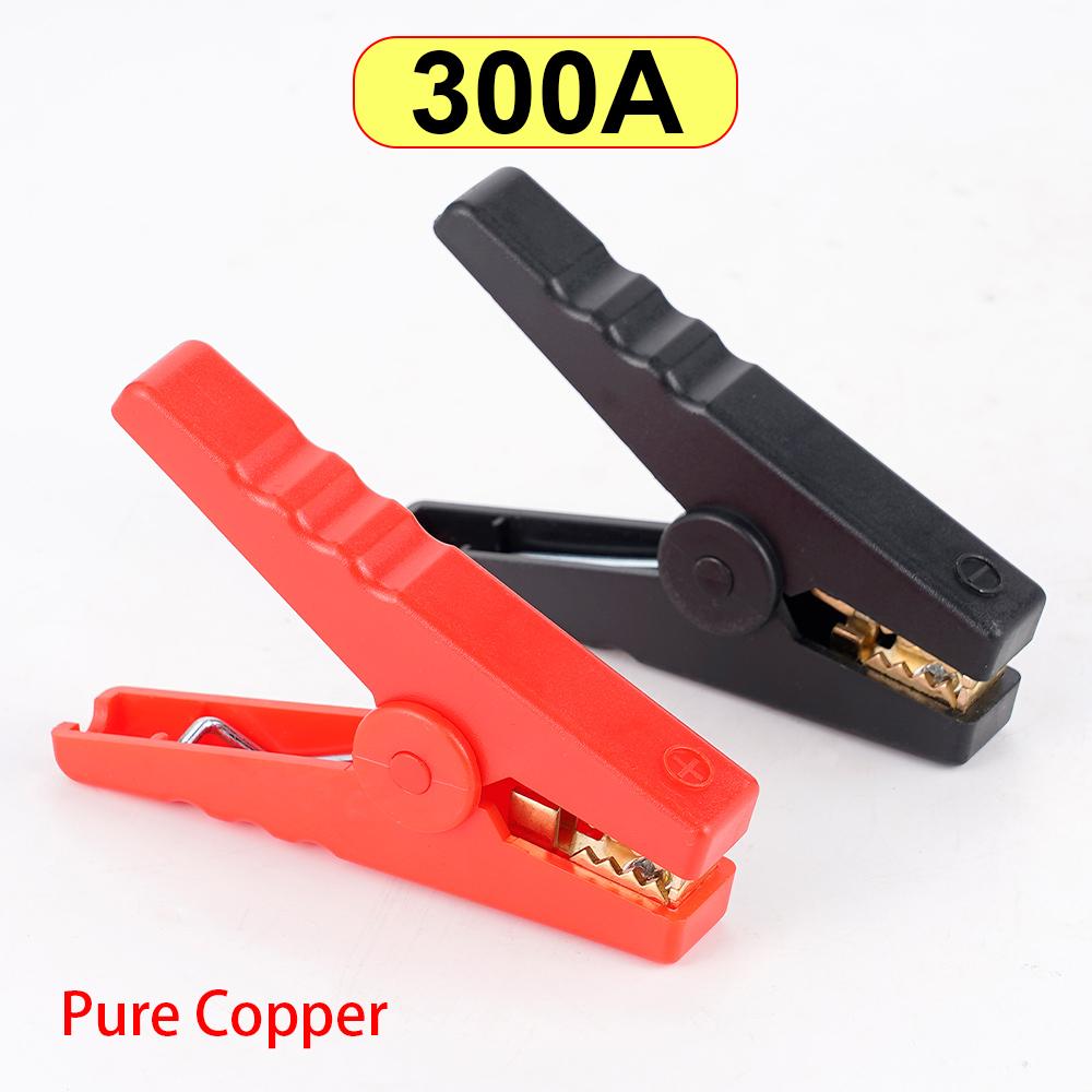 2Pcs 150A 300A Pure Copper Alligator Clips Crocodile 100/130mm Handle Test Probe Connector Socket Battery Plug Electirc Testing