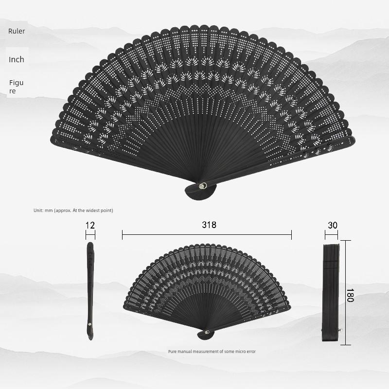 Mengyilian Summer Men's and Women's Japanese Style Handheld Mini Bamboo Folding Fan Chinese Style Cheongsam Dance Han Dynasty Antique Fan