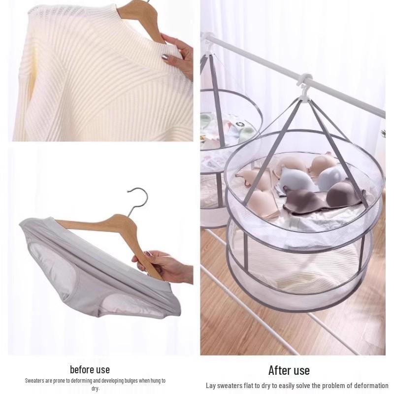 Windproof Drying Net Basket for Clothes, Socks, & Toys - Anti-Deformation, Flat Mesh for Dormitory Use