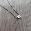 Used moschino silver necklace square dice
