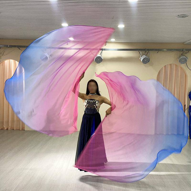 1PC Vibrant Gradient Fan Scarf Fitness Guard Flag Praise Dance Flags Vibrant Dancewear 190x140cm