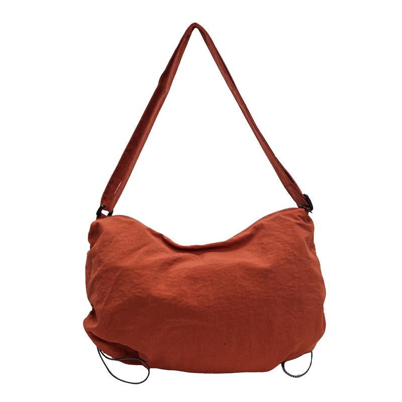 Einfarbige Umhängetasche Studenten Schultertasche mit großer Kapazität Damen Hobo-Tasche
