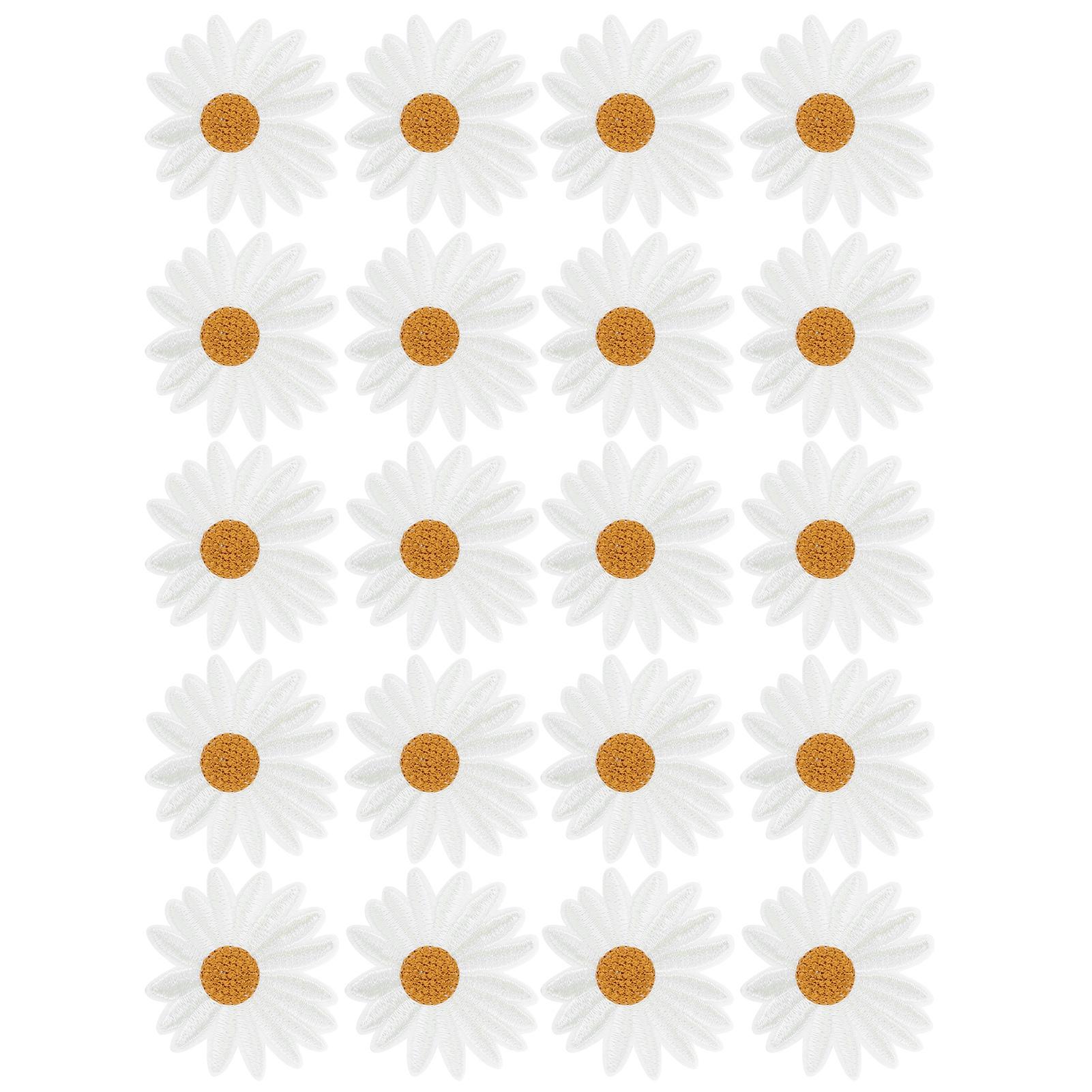 

20pcs Daisy Flower Patch Decorative Clothing Sticker DIY Appliques IronOn Garment Accessory