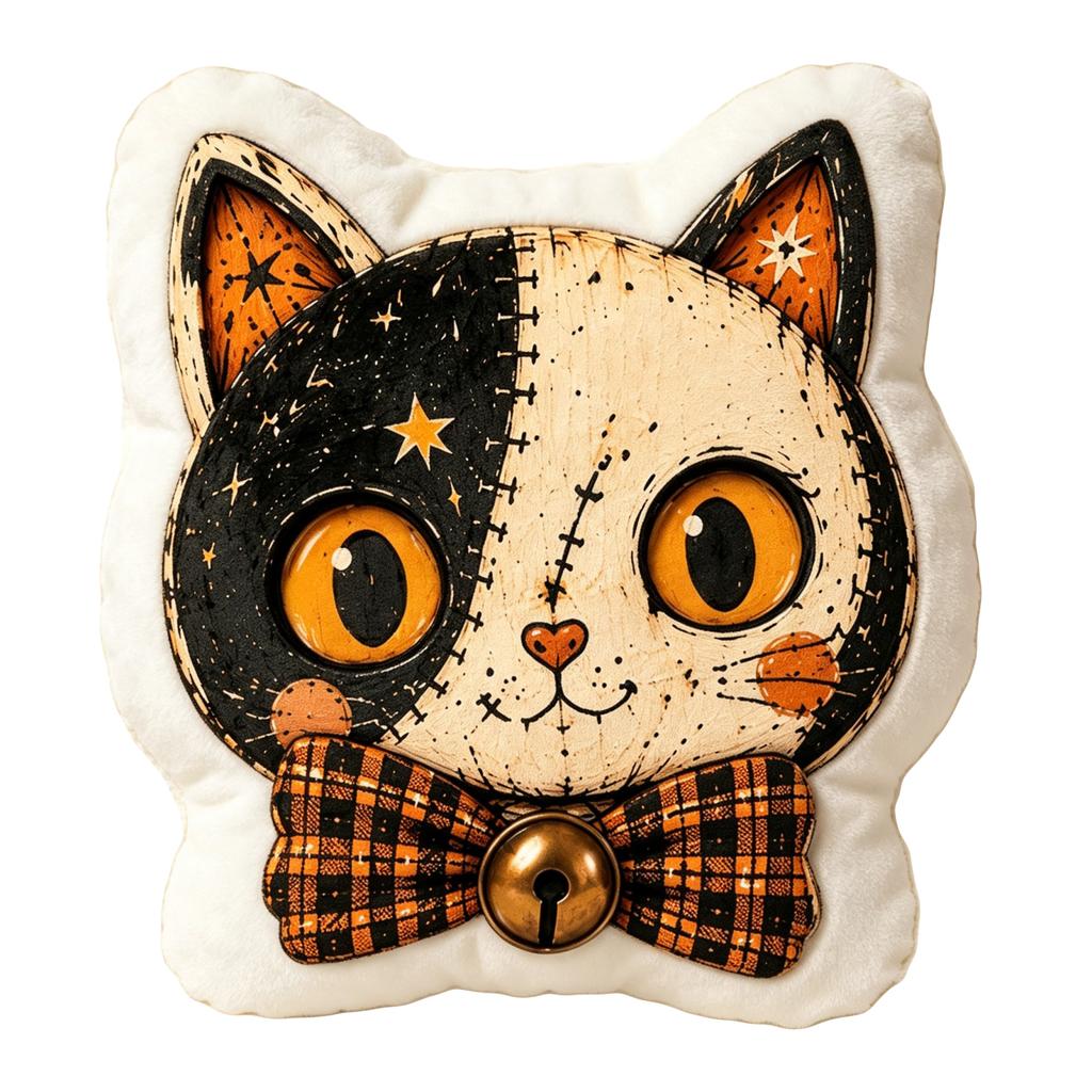 Vintage Halloween Double-Sided Print Novelty Shape Throw for Couch Decor