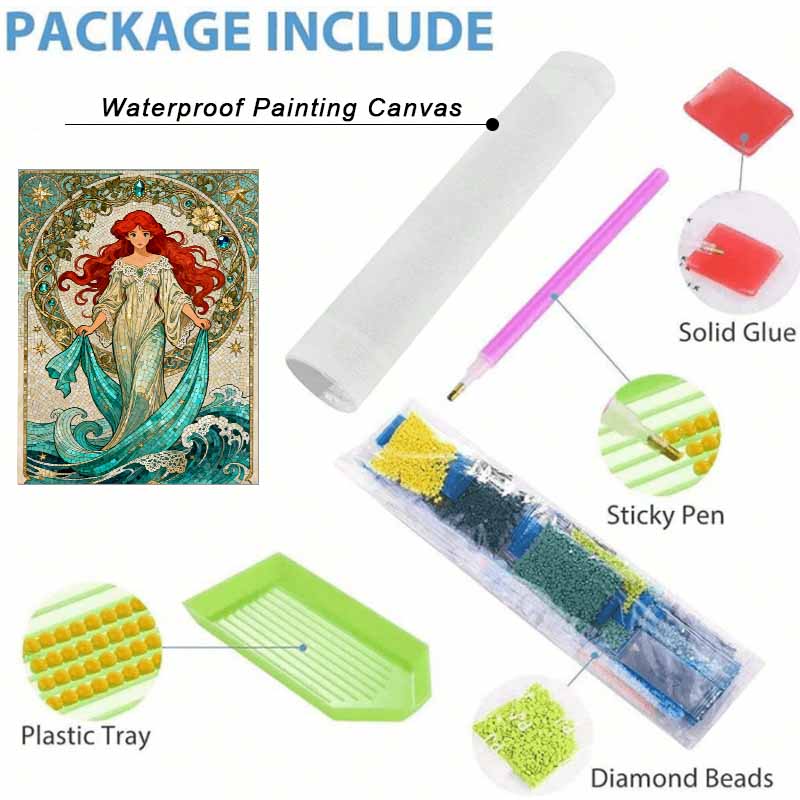 Disney 5d Diamond Painting, Mermaid Art Painting Diy Handmade Sticker Gift, Home Decoration Painting