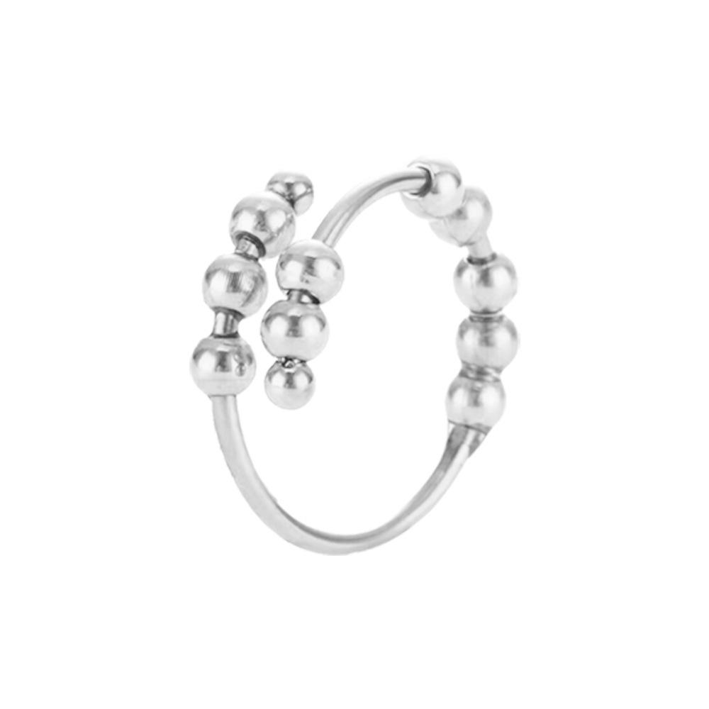 Rotating Decompression Beads Mindfulness Ring - Titanium Steel Wire-Wrapped for Anxiety Relief