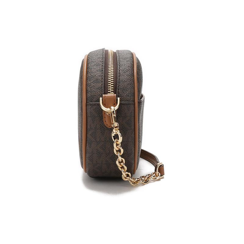 Michael Kors Jet Set Presbyopia Printed Fashion Commuting Artificial Leather Shoulder Crossbody Bag Women's Brown Small