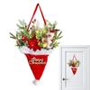 Christmas Wreaths For Front Door 27X15Inch Lighted Wreath Christmas Front Door Garland For Kitchen Outdoor Winter Indoor Wall