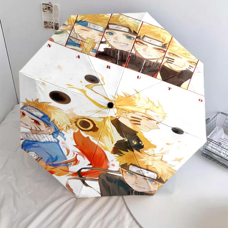 1 PC Automatic Folding Umbrella - Naruto Evolution Pattern Portable Foldable Design With 8 Ribs Christmas Birthday Gifts