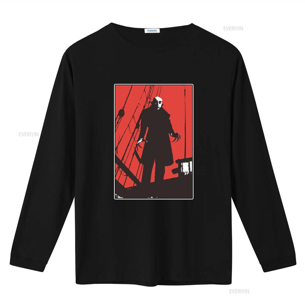 Nosferatu Red Classic Horror Film T Shirt Dracula Vintage Gothic Movie Poster Jersey Vintage Washed Fashion Versatile Casual