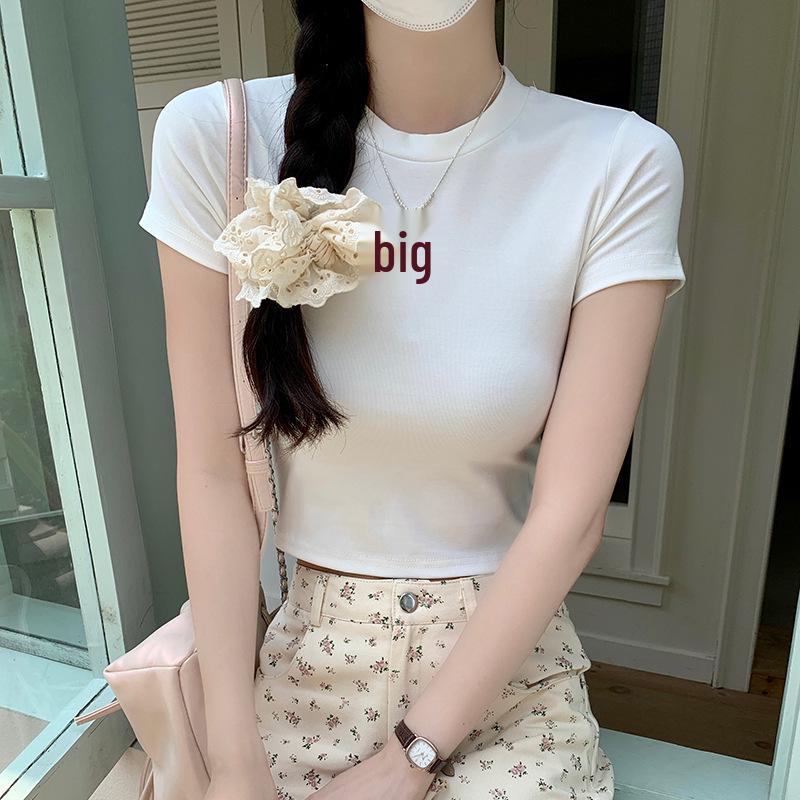 

Women s White Bowknot Shoulder Slim Fit Short Sleeve T-Shirt - Chic & Exquisite Summer 2025 Top M (Premium) белый