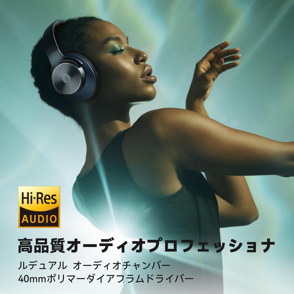 OneOdio A10 Wireless 50 Hours Bluetooth Headphones with Fast Foldable Headphones, Playtime, 5.2, Over-Ear Mic, Charging,