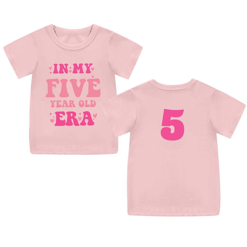 Koszulka dla małej dziewczynki chłopca Koszulki urodzinowe Koszulki dla dzieci 5 lat