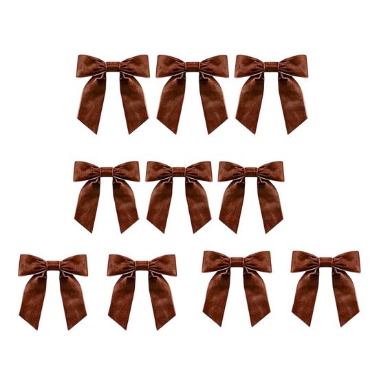 Große Schleifen für Geschenkboxen 10 Stück Samt-Weihnachtsschleifen, 11x12,5cm Band-Ornament mit integriertem Kabelbinder Kranzdekorationen Weihnachtsbaum und Box, Festlich